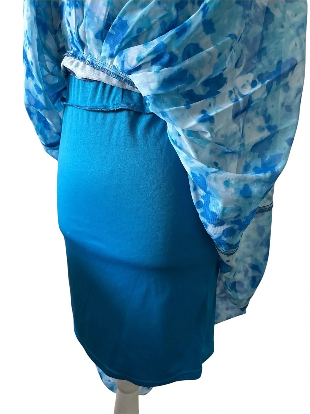 Calvin Klein Sky Blue Halter Maxi Dress - Elegant Floral Print Sz/ S-P - Picture 11 of 14